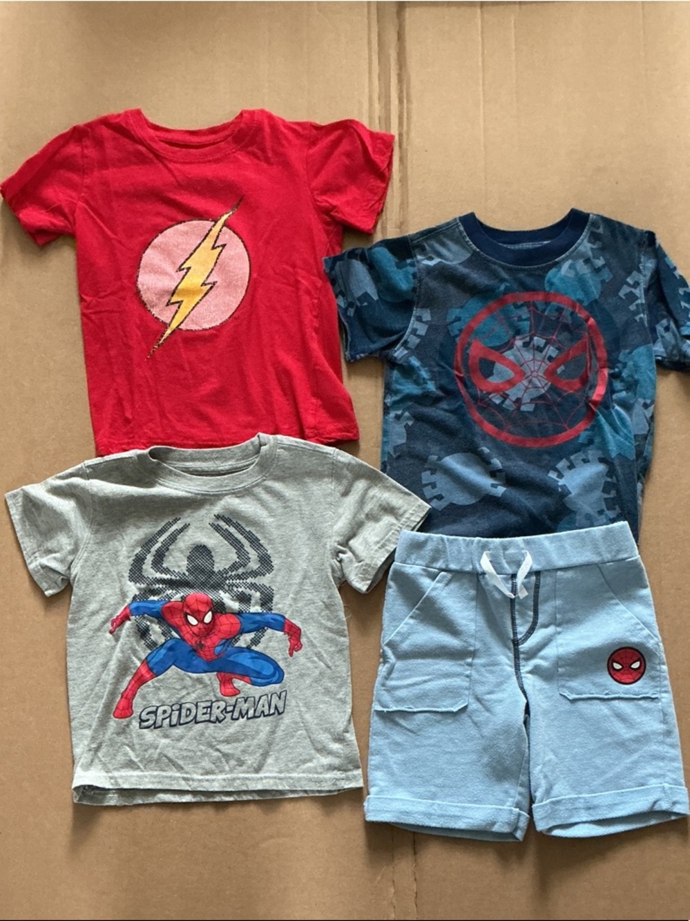 Comic Superhero Tees & Short Set - kids size 5